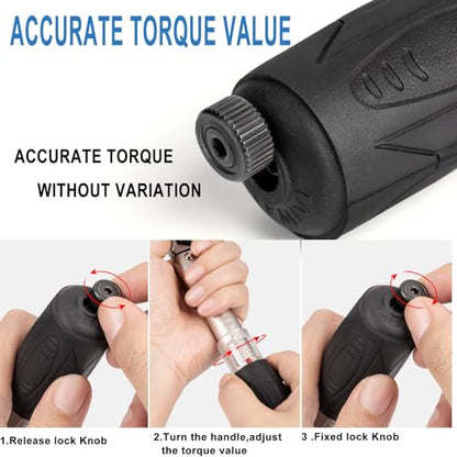 cyclists 1/4 Inch Drive Click Torque Wrench Set –2 to 24Nm – Bicycle Maintenance Kit for Road & Mountain Bikes - Includes Allen & Torx Sockets, 4mm 5mm Extension Bar
