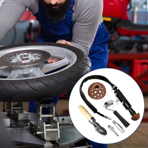 Tire Repair Patch Tools, Include 2500rpm Heavy Duty Low Speed Tire Buffer, Tire Buffing Wheels 42 mm 55mm, Tire Patch Roller Scraping Cutter