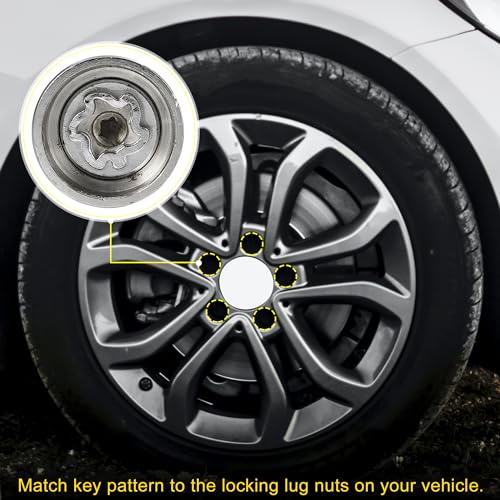 uxcell Vehicle 1 Set 313 Wheel Lock Lug Nut Anti Theft Lug Nut Screw Removal Socket Key for Mercedes Benz Wheel Lock Key with Protector Nut Socket
