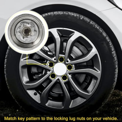 uxcell Vehicle 1 Set 313 Wheel Lock Lug Nut Anti Theft Lug Nut Screw Removal Socket Key for Mercedes Benz Wheel Lock Key with Protector Nut Socket