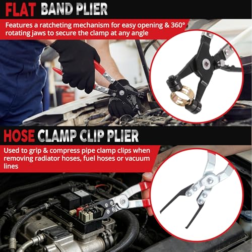 10PCS Fuel Line Disconnect Tool, Electrical Disconnect Pliers, Automotive Electrical Disconnect Pliers Kit for Cars, Trucks & SUVs with Storage Bag