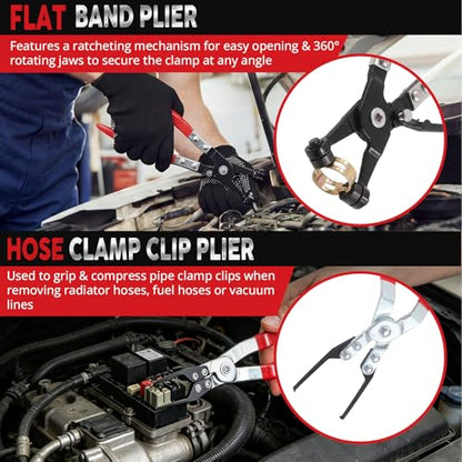 10PCS Fuel Line Disconnect Tool, Electrical Disconnect Pliers, Automotive Electrical Disconnect Pliers Kit for Cars, Trucks & SUVs with Storage Bag