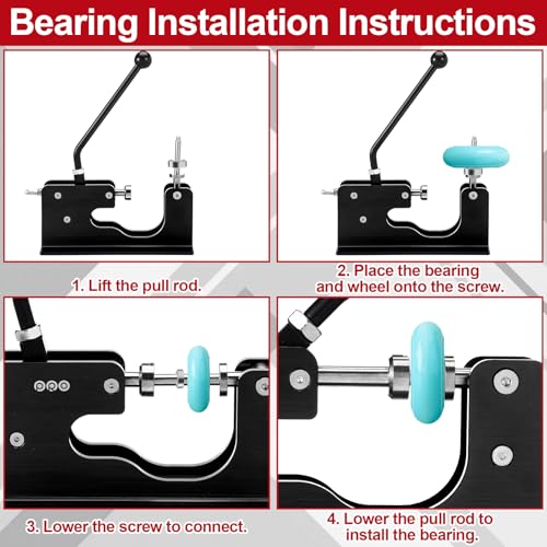 Bearing Press and Puller Wheel Bearing Press Skateboard Tool Fits 7mm 8mm Bearings for Skaters Skateboard, Inline, Longboard, Quad, Caster, and Cruiser Wheels - color: Blcak