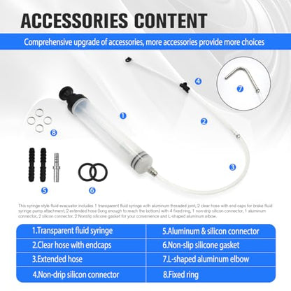500ml Fluid Extractor & Manual Automotive Fluid Extractor Pump Oil Syringe with Suction Hose and Extension Tubes for Efficient Oil Change, Fuel Transfer Fluid Syringe (500ml) - size: 500ml