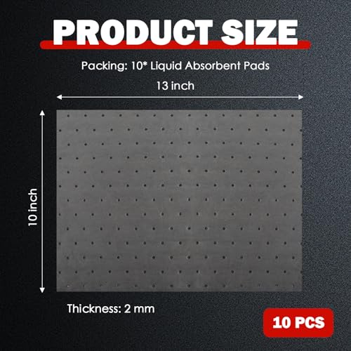 10PCS 13"x10.1" Oil Absorbent Pads for Car,Essential Car Oil Spill Mat Serve to Adsorb Oils & Fluids,Reusable Cars Oils Pads for Garage & Under Vehicles Automotive Accessories