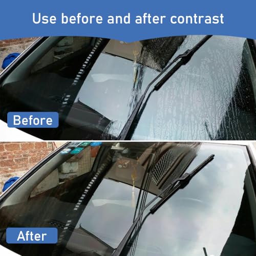 Car Windshield Cleaning Tool, Microfiber Window Cleaner with Long Handle & 4 Washable Reusable Cloth Pads, Auto Home Glass Wiper for Interior Exterior