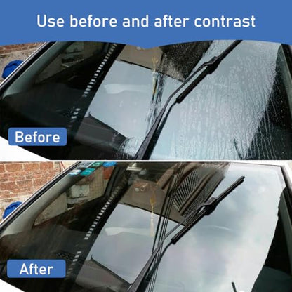 Car Windshield Cleaning Tool, Microfiber Window Cleaner with Long Handle & 4 Washable Reusable Cloth Pads, Auto Home Glass Wiper for Interior Exterior