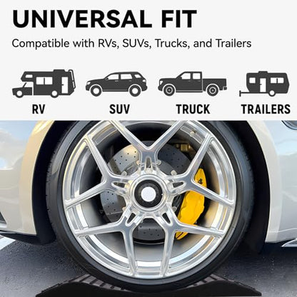 Tire Saver Ramps Set of 4, 60000 lbs Capacity Prevent Flat Spots Protect Car & RV Tires Heavy Duty Non-Slip Rubber Easy to Carry