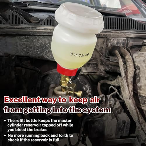 BILITOOLS 1L Brake Fluid Refilling Bottle Brake Cylinder Bleeder Dispensing | Universal Fit, Easy Operation Automotive Tool for Cars, Motorcycles, ABS Systems - style: 1L Brake Fluid Refilling Tool