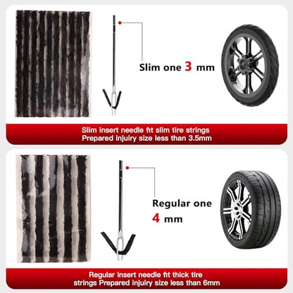 SUNSOUL Tire Repair Kit - 40PCS Heavy Duty Tire Plug Kit with Storage Bag, Universal Zinc Alloy Puncture Repair Tools for Car, Motorcycle, Truck, ARB, ATV, UTV, Tractor, RV, SUV, Trailer