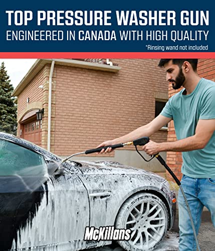 McKillans® Short Pressure Washer Gun with Replacement M22 Inlet - High Pressure Water Handle with 1/4” Quick Connector Coupler - Power Washer Gun Compatible with Foam Cannon - Car Wash Foam Gun - color: Stubby Gun [Non-Swivel]
