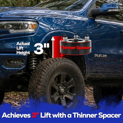 KSP 3 Inch Ram 1500 Leveling Kits, Fits 2009-2026 Ram 1500 4WD 4x4, 3" Forged Front Strut Spacers Raise 3in, 2005-2011 Dakota 2WD 4WD, 2006-2009 Raider 2WD 4WD, Aluminum Suspension Lift Kits - size: 3"F, style: Front