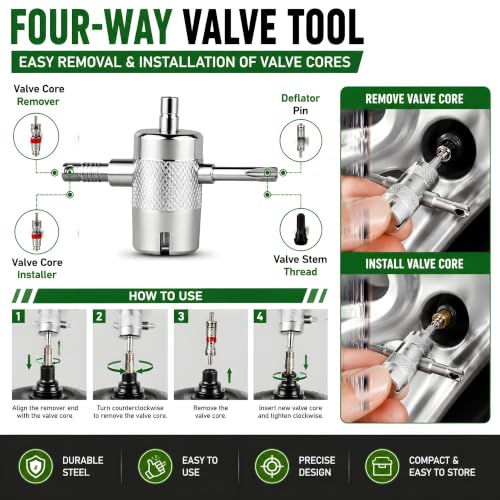 Tire Spoons, 28PCS Tire Changing Kit with 3 Tire Levers, Rim Protectors, Valve Tool, Valve Cores, Valve Caps & Valve Stems, Tire Removal Tool Set for Motorcycle, Dirt Bike, ATV, Lawn Mower, Tractor