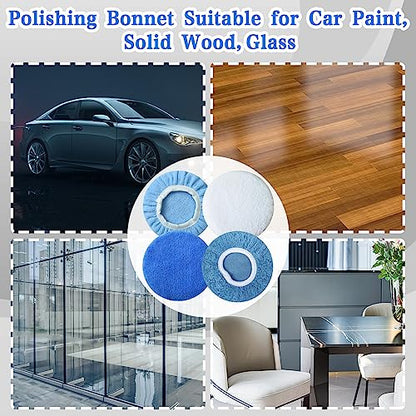 Buffing Bonnets Kit - 12pcs Polishing Bonnets for 9-10 Inch Orbital Buffer Polisher - color: 9-10inch-12pcs 4colors