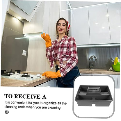 Uonlytech Portable Hand-held Cleaning Tool Organizer for Home Sturdy Storage Box with Handle for Cleaning Supplies and Car Repair Tools for Kitchen Bathroom and Pantry Organization