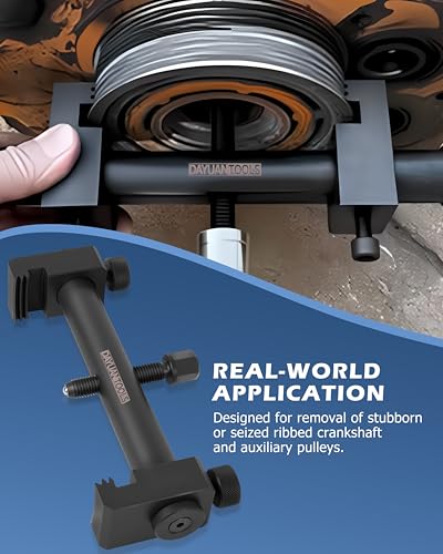DAYUAN Universal Crankshaft Pulley Puller Tool Kit, V-Ribbed Pulley Kits | Ribbed Drive Pulley Puller, Adjustable Crankshaft Remover,for Crankshafts, Alternators, Air Conditioning Units, Water Pumps
