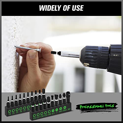 SWANLAKE 20PCS Tamper Resistant Star Bit Set, Torx Bit Set, Impact Grade Security Torx Bits Set, 1/4-inch Hex Shank, S2 Alloy Steel, T4-T40 - style: Torx Classic Version