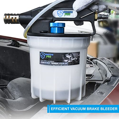 SMOTIVEPRO 2L Vacuum Brake Bleeder Kit Pneumatic Brake Fluid Extractor Pump | Powerful Air Vacuum and 16 Bleeder Screw Adapters Extract Brake Fluid Faster, for Efficient Bleeding on More Vehicles - size: 2L Pneumatic Brake Bleeder Pump
