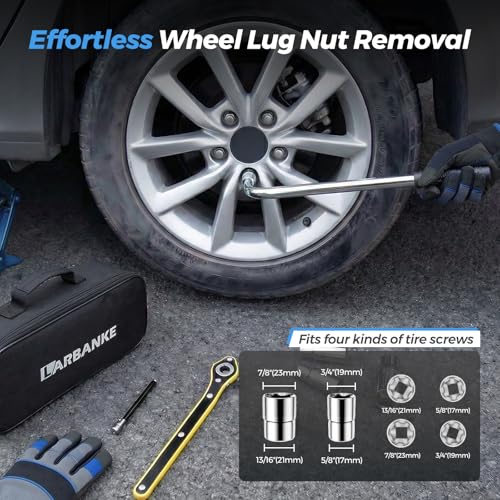 LARBANKE 2.5T Car Scissor Jack Kit, Tesla & Universal Pad, 4-15.75 in