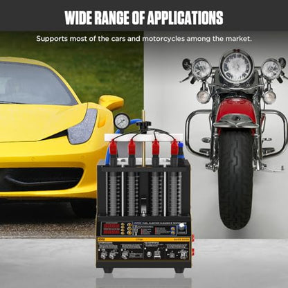 Fuel Injector Cleaner Tester, 4 Cylinder & 2L Ultrasonic Injector Cleaner and Tester Machine with Cleaning Fluid Heating, 5 Adapters, 9 Testing Functions for Automotive & Motorcycle, 110V/220V, CT160 - size: CT160