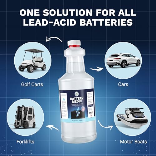 Professional Battery Restorer & Maintainer Reconditioning Formula – Restores & Extends Battery Life for 6V, 8V, 12V & 48V Lead-Acid, AGM & Gel Batteries – 32 oz. High-Performance Solution