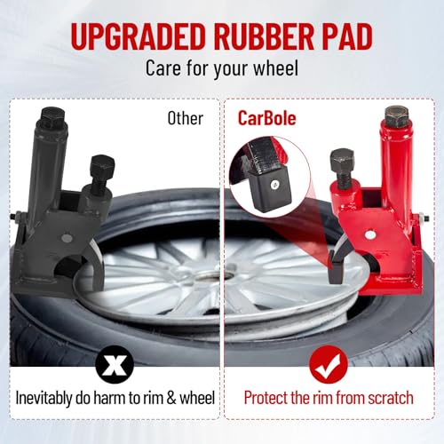 CarBole Upgraded Manual Tire Bead Breaker, 38"-42" Tires Changer Tool for Tractors Trucks Cars ATVs UTVs Heavy-Duty Vehicles (RED with Rubber Pad)