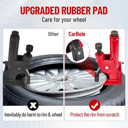 CarBole Upgraded Manual Tire Bead Breaker, 38"-42" Tires Changer Tool for Tractors Trucks Cars ATVs UTVs Heavy-Duty Vehicles (RED with Rubber Pad)