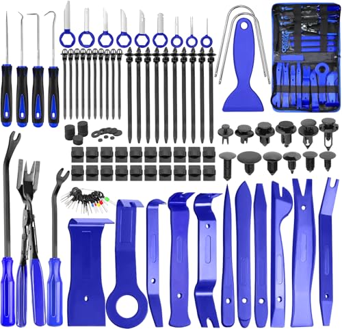 Doaho 238Pcs Trim Removal Tool,Fastener Remover Plastic Pry Tool Kit,Adhesive Cable Clips Auto Push Pin Bumper Retainer Clip Set with Storage Bag for Panel,Radio,Stereo,Audio,Dash, Window - color: Blue-238pcs Trim Removal Tools
