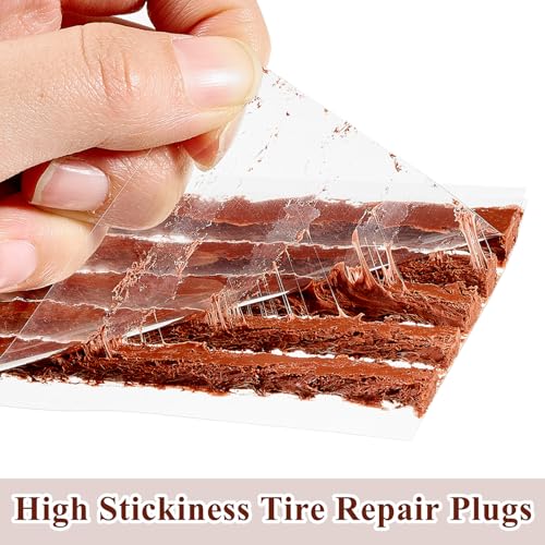10 Pcs Tire Plugs, 4" x1/4" Rubber Tire Plug Repair Kit for Tubeless Off-Road Tires Car, RV, SUV, ATV, Motorcycle, Truck, Tractor (Black and Red) - color: Black and Red