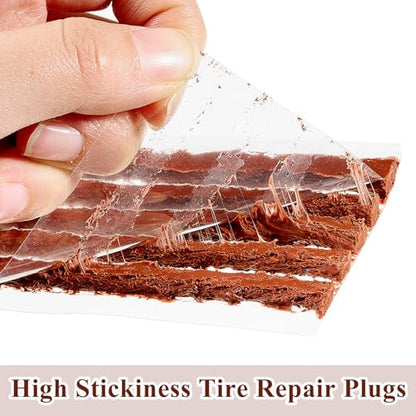 10 Pcs Tire Plugs, 4" x1/4" Rubber Tire Plug Repair Kit for Tubeless Off-Road Tires Car, RV, SUV, ATV, Motorcycle, Truck, Tractor (Black and Red) - color: Black and Red