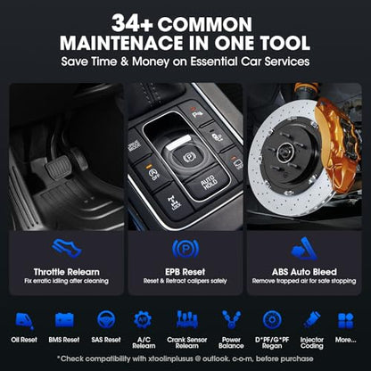 XTOOL IP616 V2.0 Bidirectional Scan Tool, No Subscription Fee, AI-Assisted Full System OBD2 Scanner Diagnostic Tool, 34+ Resets, Active Test, EPB, Injector Test, CAN FD & DoIP, FCA