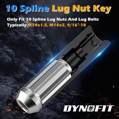 Dynofit 10 Spline Lug Nut Key Replacement for TA23-1/2, Compatible with Bimecc Lug Nuts and Bolts，an Impact Wrench can be Used,The Socket is Ideal Tool for Mechanics and DIY Enthusiasts - size: 10 Spline for TA23 with 1/2" Drive
