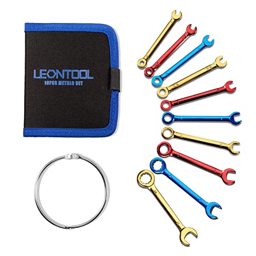 Small Wrench Set Metric 10 PCS 4-11mm Color Plated Open and Box End Mini Wrenches Combination Wrench Set with Key Ring Ignition Wrench Set with Portable Storage Pouches - style: Metric