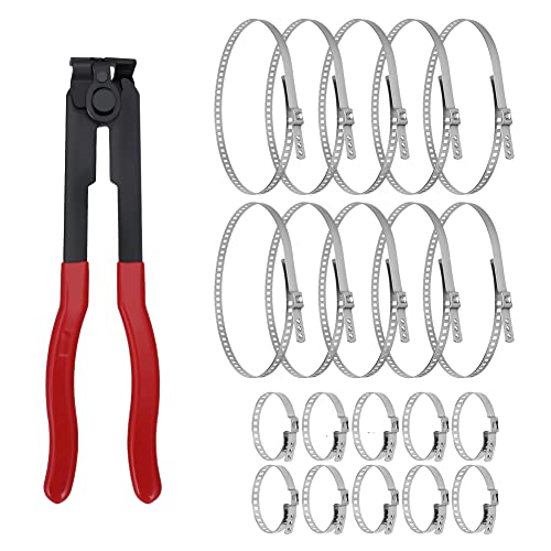For Auto/ATV CV Joint Axle Boot Clamp Pliers Tool with 20 Crimp Bands -Ear Type Extension For Most Cars - size: CV Joint Boot Clamp Pliers Kit with 20 Crimp Bands
