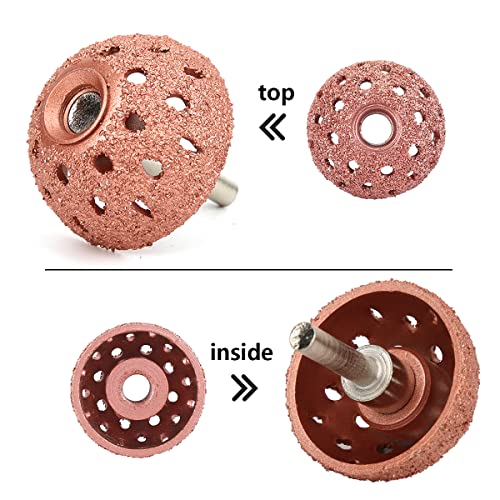 2Pcs 42mm & 55mm Tire Buffing Wheel Grinder & Patch Tool with Linking Rod | Thread Adapter Tire Repair Grinding Head Tire Patch Roller for Low & High Speed Tire Buffer - color: 42mm 55mm