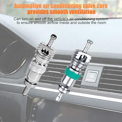 HZEL 102PCS Car Air Conditioning Valve Core Accessories Kit, R12 R134a Vehicle A/C Refrigeration Tire Valve Stem with Remover Installer, Automotive Valve Spool Repair Tool Assortment Set