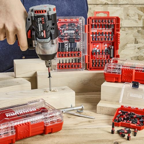 Geinxurn 66Pieces Impact Screwdriver Bits Set, Magnetic S2 Steel 1”/2”/3” Phillips/Square/Torx/Slotted Bits Tips,Impact Bit Holder and Nut Driver with Storage Box Case - style: UTCM066