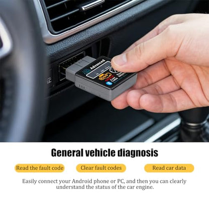 Zpana Car Bluetooth OBD2 Scanner, Wireless OBDII Automotive Code Reader Diagnostic Tool, Vehicle Bluetooth Scan Engine Fault Diagnosis Tester Adapter Accessories, Universal Fit