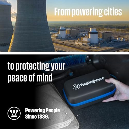 Westinghouse 4000A Portable Jump Starter & USB Power Bank - 12V Car Battery Booster Pack Jump Box for Up to 9.0L Gas & 7.0L Diesel Engines, Bright LED Flashlight, IP65 Rated Waterproof Housing - size: 4000A