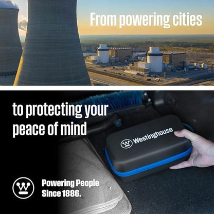 Westinghouse 4000A Portable Jump Starter & USB Power Bank - 12V Car Battery Booster Pack Jump Box for Up to 9.0L Gas & 7.0L Diesel Engines, Bright LED Flashlight, IP65 Rated Waterproof Housing - size: 4000A
