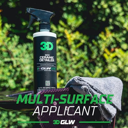 3D Ceramic Detailer, GLW Series | Hyper Gloss Finish | SiO2 Peak Hydrophobic Top Coat | Extends Life of Waxes, Sealants, Coatings | DIY Car Detailing Spray | 16 oz - size: 16 Fl Oz (Pack of 1)