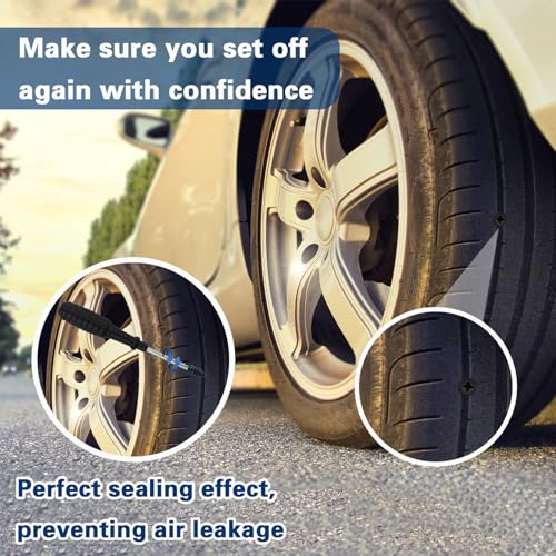 70 Pcs Tire Repair Rubber Nail Kit with Sealant Glue & Screwdriver | Self-Service Tubeless Tire Puncture Repair Screws, 2 Sizes for Car, Motorcycle, Truck, ATV, Tractor, Lawn Mower