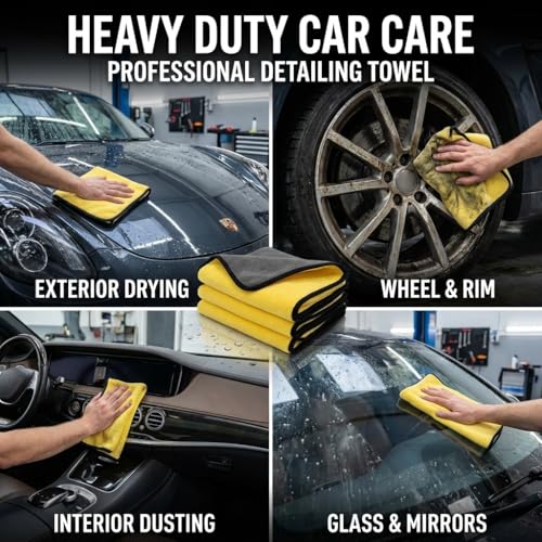 Microfiber Towels for Cars - 15.7" x 15.7" inches, Highly Absorbent Professional Grade Drying Towel Set for Superior Cleaning and Drying Performance - Car Drying & Kitchen Towel - Pack of 3 - size: 15.7" x 15.7" - 3 Pack