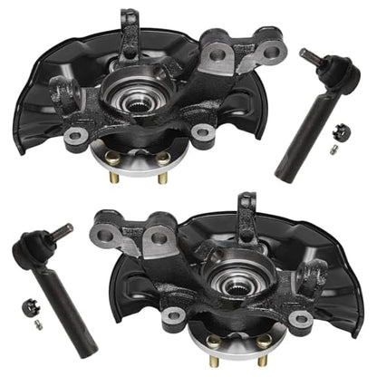 Detroit Axle - Front 4pc Steering Knuckles Kit for 14-18 Toyota Corolla, 14 Matrix, 2 Steering Knuckles & Wheel Bearing Hubs 2 Outer Tie Rod Ends 2014 2015 2016 2017 2018 Replacement - size: 4SU50414/Kit