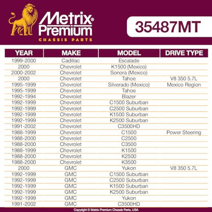 Metrix Premium Chassis Parts - Pitman Arm Fits 99-00 Cadillac Escalade, 00 Chevrolet K1500 (Mexico), 00-02 Sonora (Mexico), 88-00 GMC K2500, 88-00 K3500, Replacement K6335, Made in Europe - size: K6335