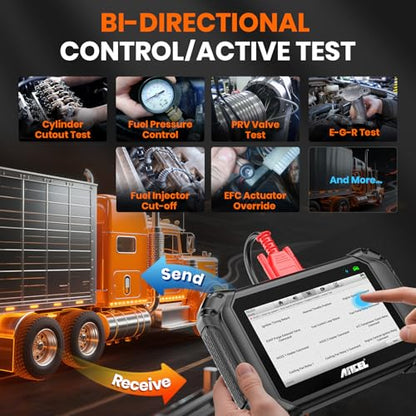 ANCEL V5HD PRO Heavy Duty Truck Scanner, Diesel Diagnostic Tool with DPF Regen & Bi-Directional Control, Full System Scan for Cummins Detroit Caterpillar Volvo Paccar, for Fleets & Truck Owners - style: V5HD PRO