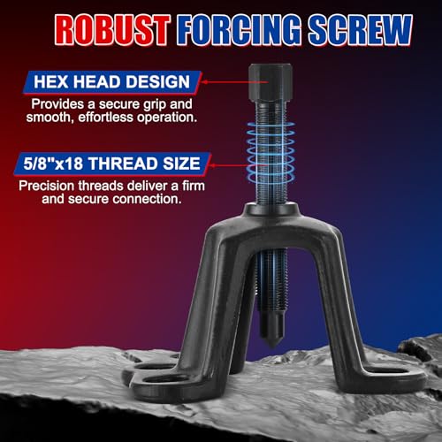 NYXOVA Universal Front & Rear Wheel Hub Puller Set – Flange Type Axle Remover Tool with 5/8" x 18 Forcing Bolt, Fits 3-3/4" to 5-1/2" IDs for Automotive & Truck Repair