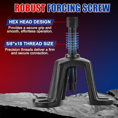 NYXOVA Universal Front & Rear Wheel Hub Puller Set – Flange Type Axle Remover Tool with 5/8" x 18 Forcing Bolt, Fits 3-3/4" to 5-1/2" IDs for Automotive & Truck Repair