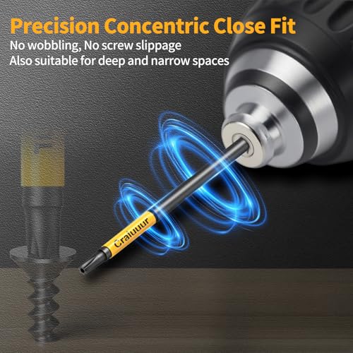 14PCS Impact Long Torx Bit Set, 6-Inch, T7–T40, Tamper Proof Star Bits Set, Magnetic Security Torx Bit Set with 1/4 Inch Hex Shank, S2 Steel, Ideal for Automotive, DIY, Electronics
