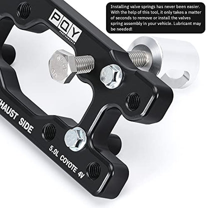 Engine Valve Spring Compressor Tool Compatible with Modular Ford F-150 5.0L Mustang Coyote 4 Valve Engine Trac Magnetic Screw Retainer Black - color: black